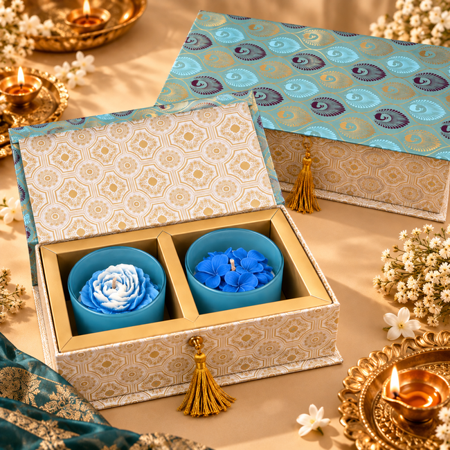 Set of 2 Handmade Scented Glass Candles – Premium Gift Set