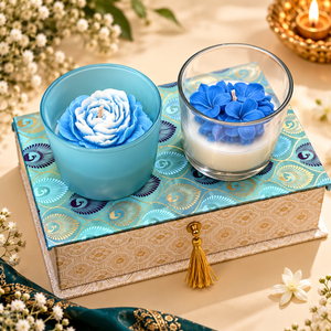 Set of 2 Handmade Scented Glass Candles – Premium Gift Set
